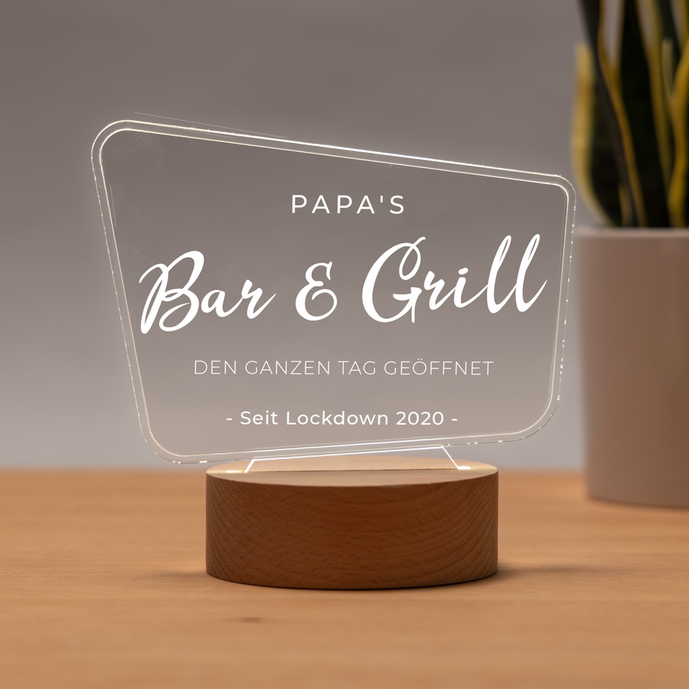 Personalisierbare LED-Lampe im Werbetafel-Design Vatertagsgeschenke personalisierbare LED Leuchte