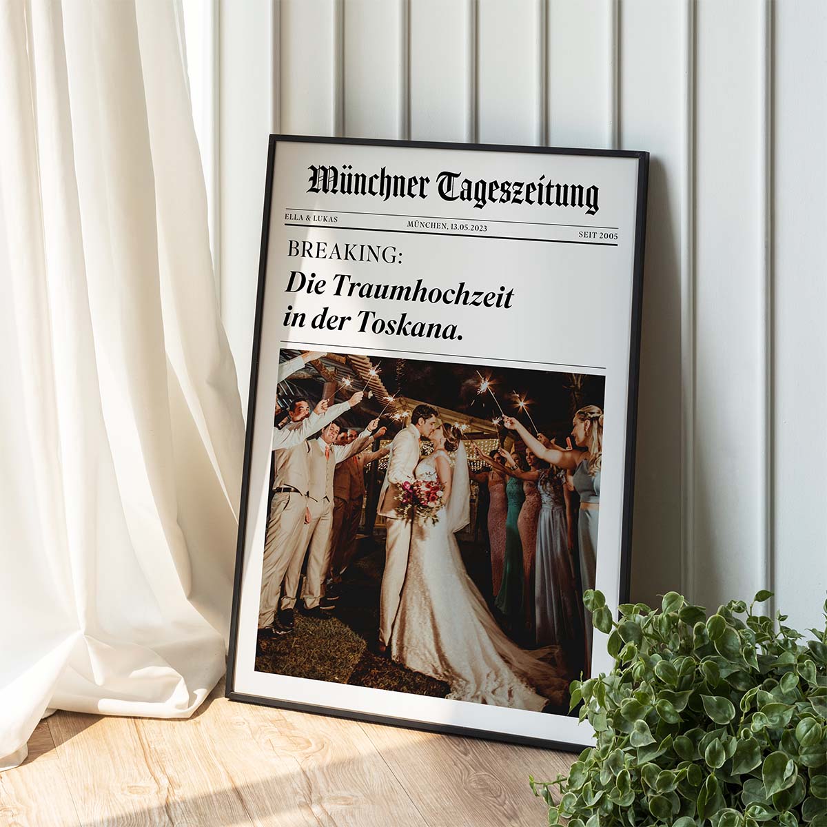 Hochzeitsgeschenke personalisierbares Poster als Zeitung