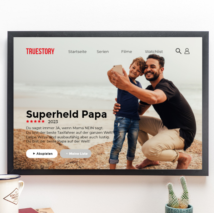 Personalisierbares Poster im Netflix-Style Geschenke für Papa Netflix Poster