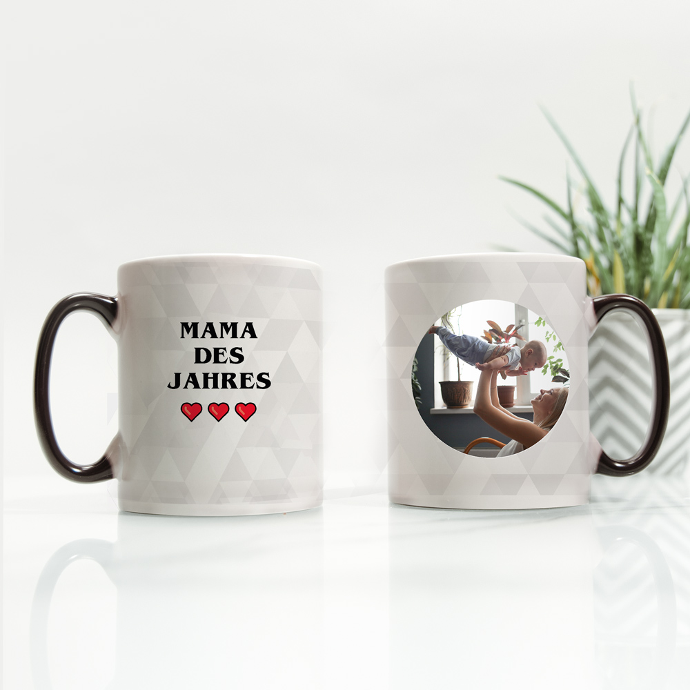 Personalisierbare Zaubertasse mit Bild und Text Geschenke für Mama Temperaturempfindliche Tasse mit Bild und Text