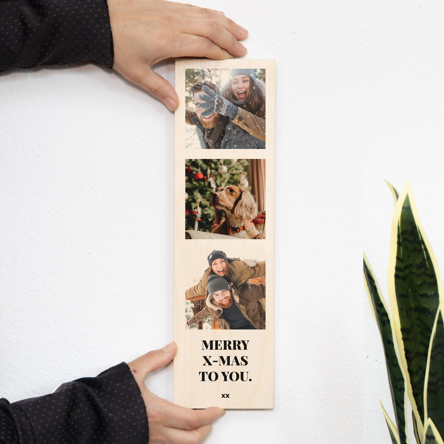 Weihnachtsgeschenke für Frauen personalisierbares Holzbild mit Fotos