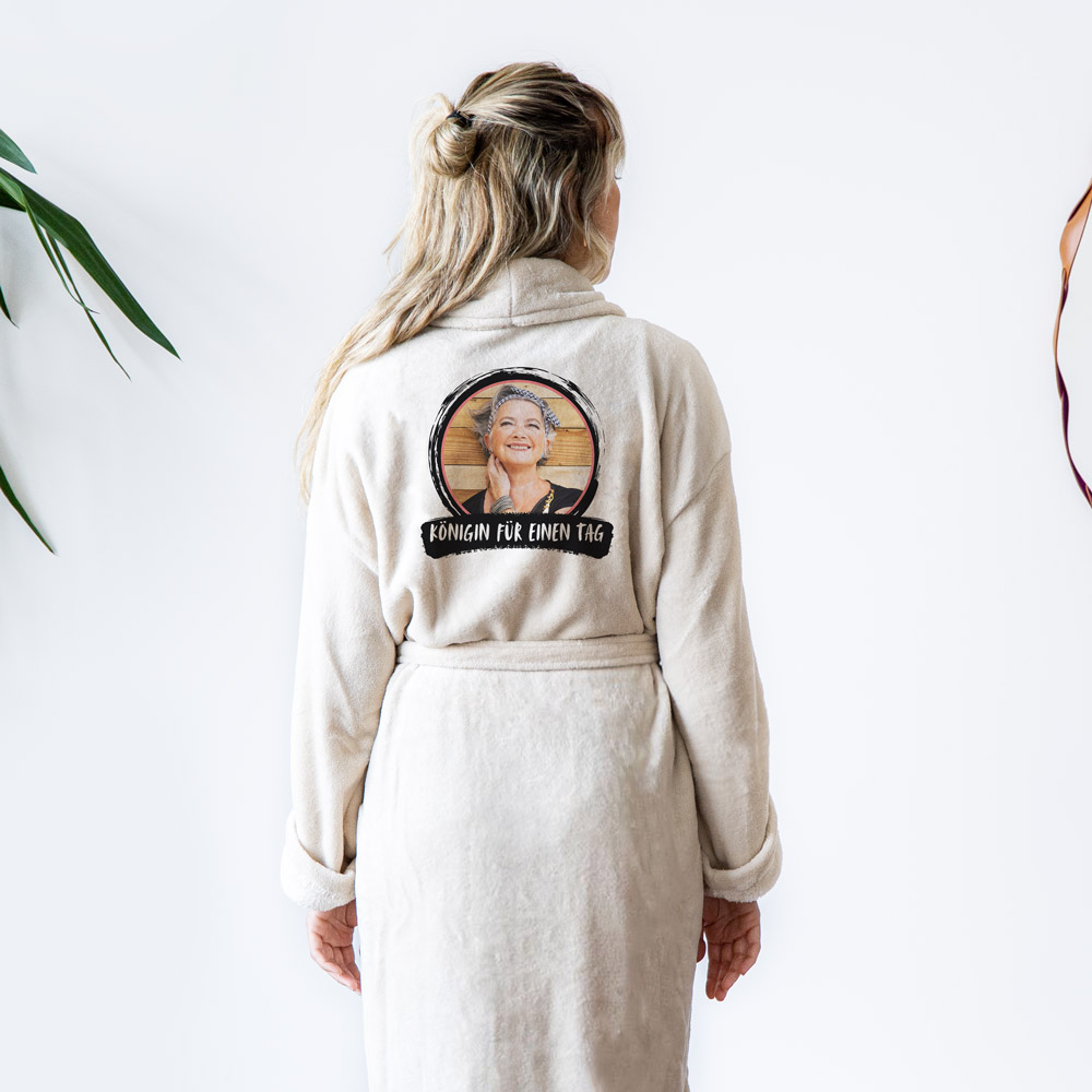 Personalisierbarer Bademantel mit Foto & Text Geschenke für Mama Personalisierbarer Bademantel mit Foto & Text