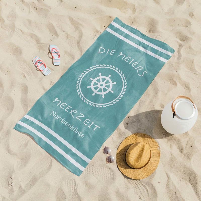 Personalisierbares Handtuch Maritim mit Text