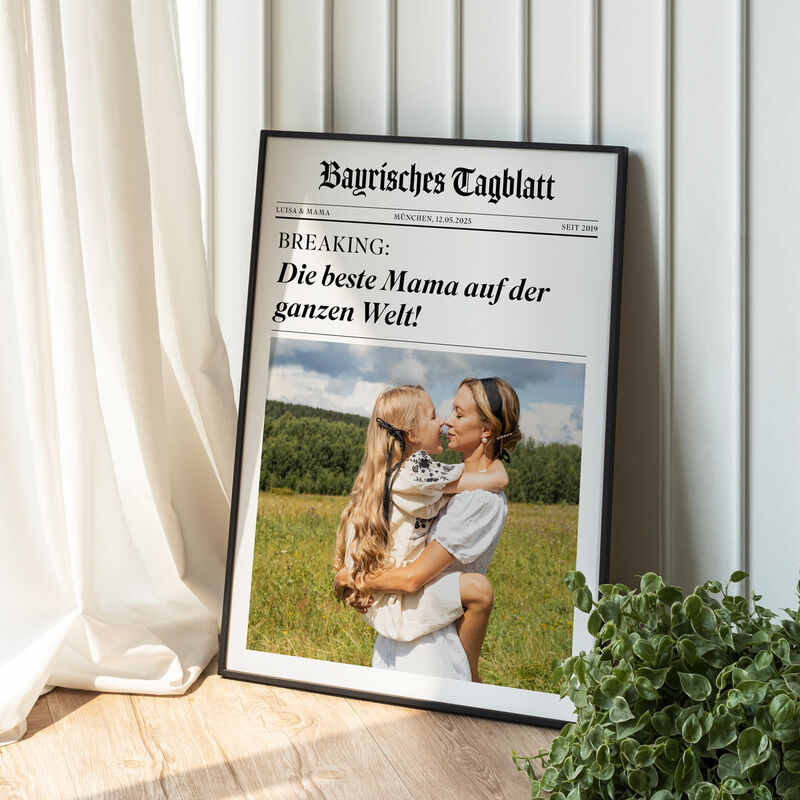 Personalisierbares Poster als Zeitung