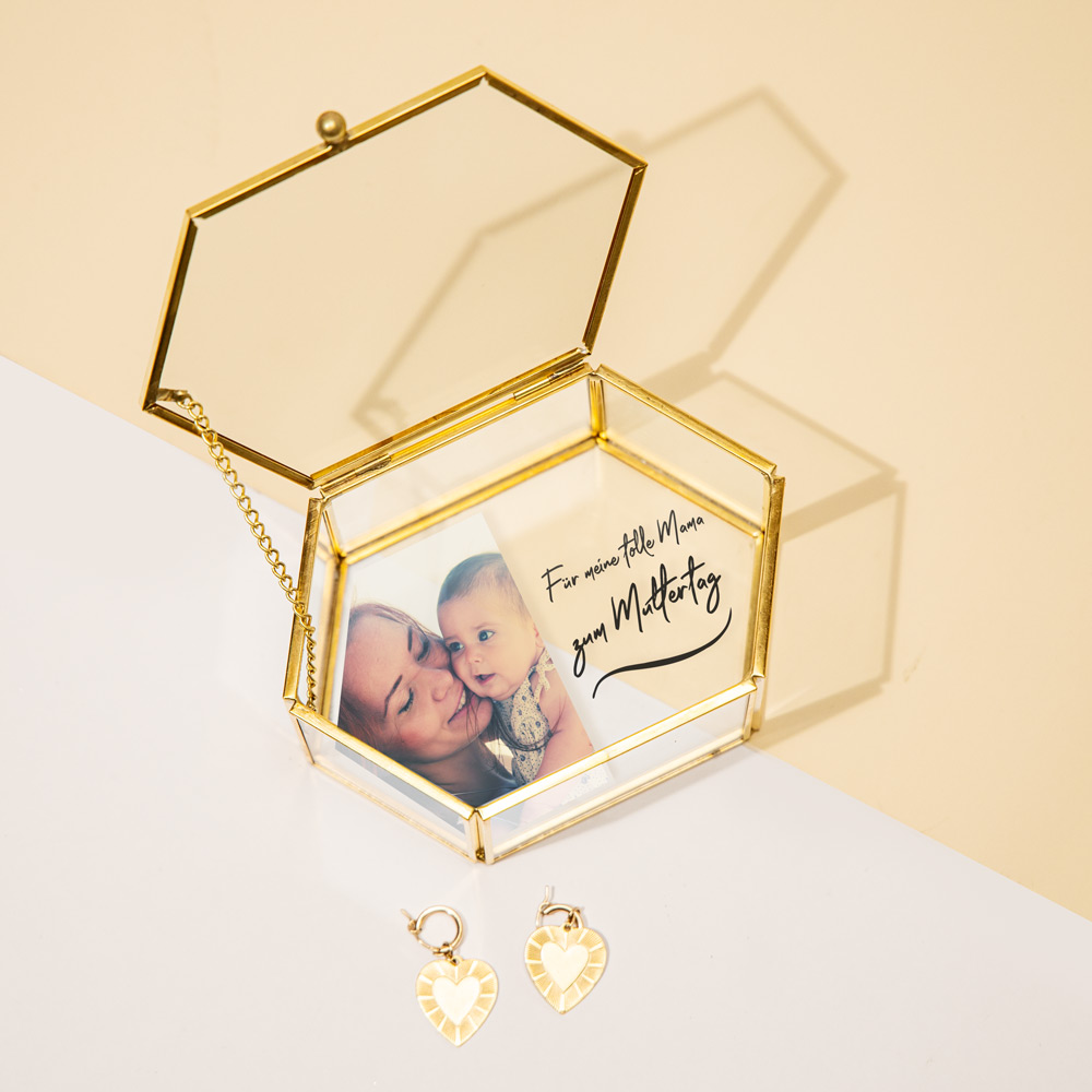 Personalisierbare Glasbox mit Foto und Namen Geschenke für Mama personalisierbare Glasbox mit Foto
