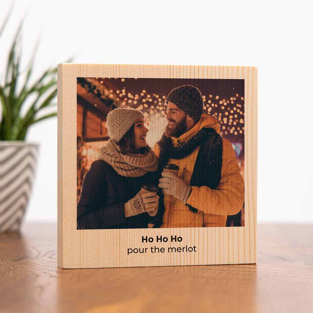 Personalisierbarer Holzblock mit Foto und Text Geschenk für Freundin personalisierbares Holzbild mit Bild und Text