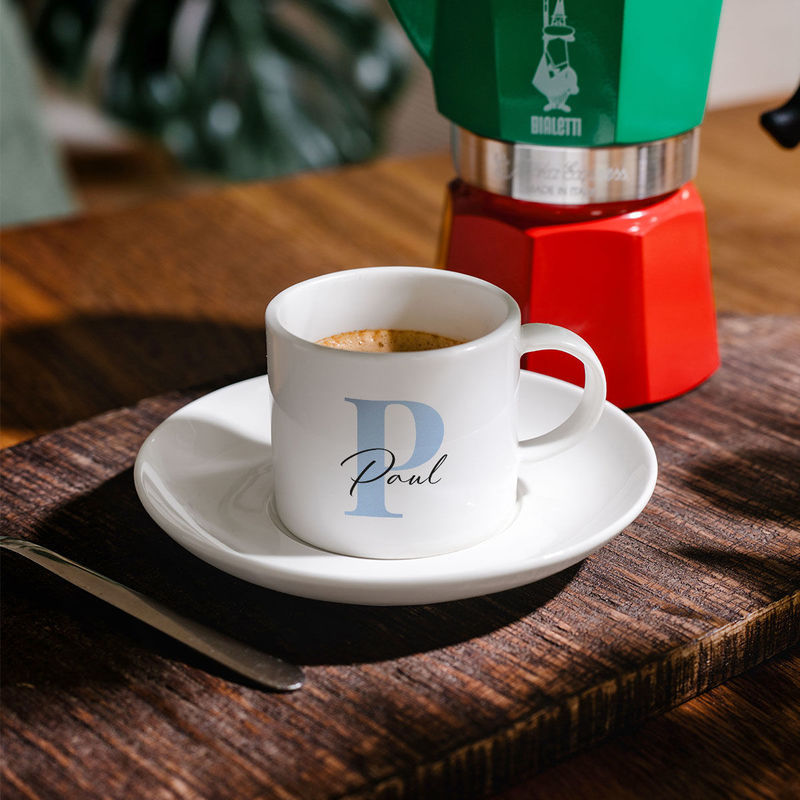Personalisierbare Espresso Tasse mit Monogramm