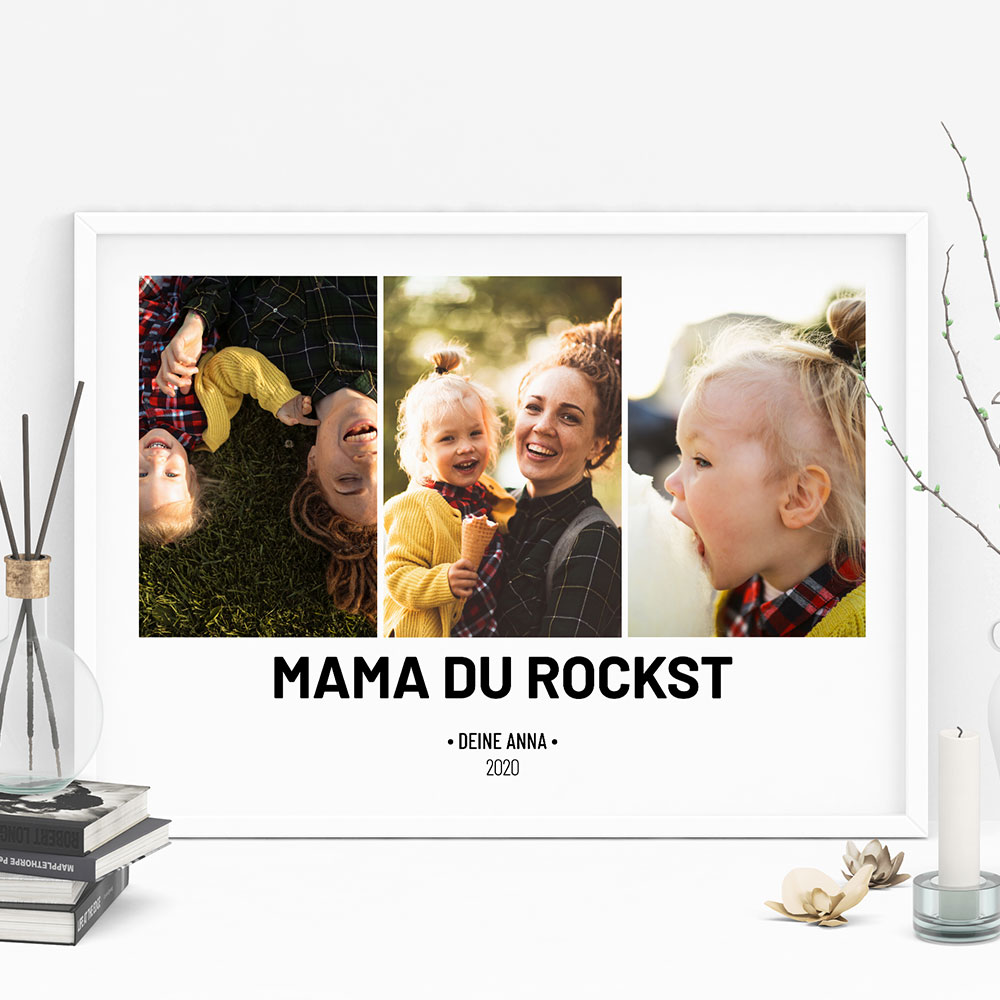 Muttertagsgeschenke Poster mit 3 Bildern und Text