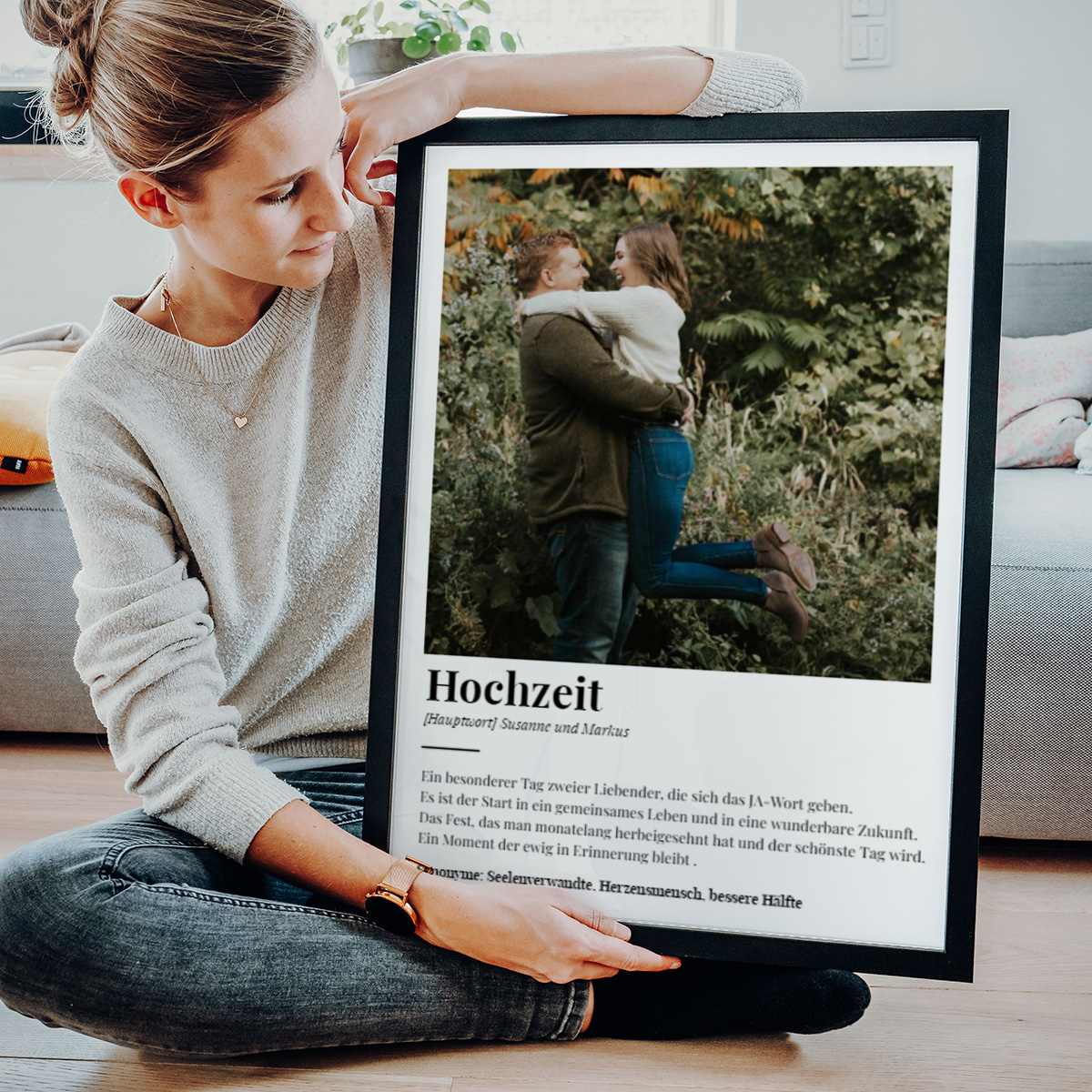 Hochzeitsgeschenke personalisierbares Poster mit Definition