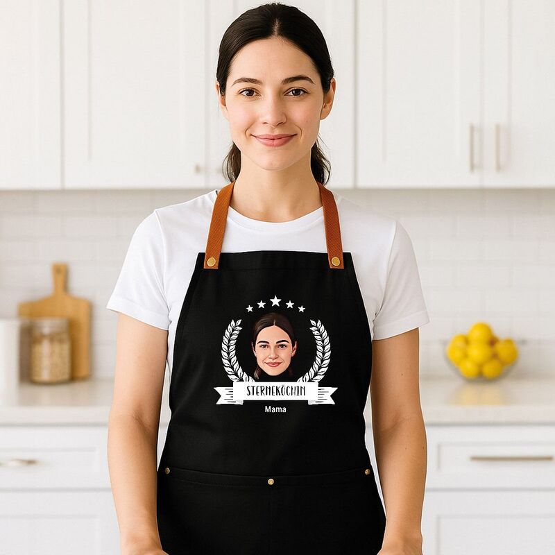 Personalisierbare Schürze mit Foto und Kranz