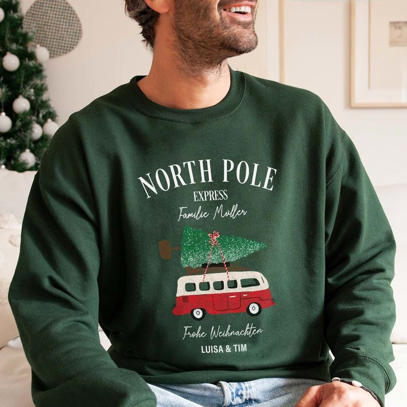 Personalisierbarer Retro Weihnachtspullover