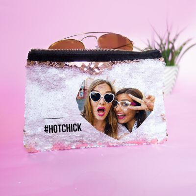 Personalisierbare Pailletten Clutch mit Bild und Text Personalisierbare Pailletten Clutch mit Bild und Text
