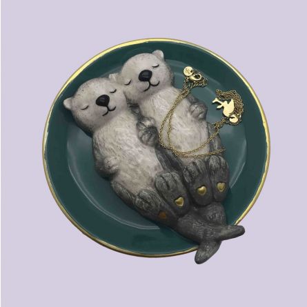 Verliebte Otter Schmuckschale
