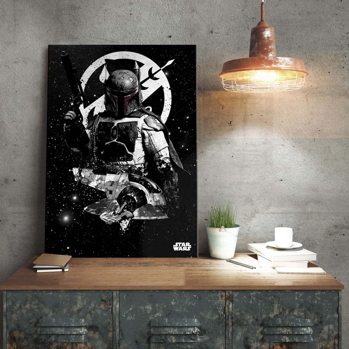 Star Wars Metallposter Boba Fett Slave 1