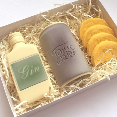 Geschenk für Paare - Gin Tonic Notfall-Set aus Schokolade