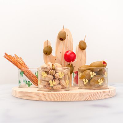 Kaktus Aperitif-Set mit Gläsern und Sticks Kaktus Aperitif-Set mit Gläsern und Sticks