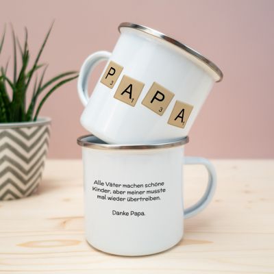 Personalisierbare Metalltasse Scrabble Personalisierbare Metalltasse Scrabble