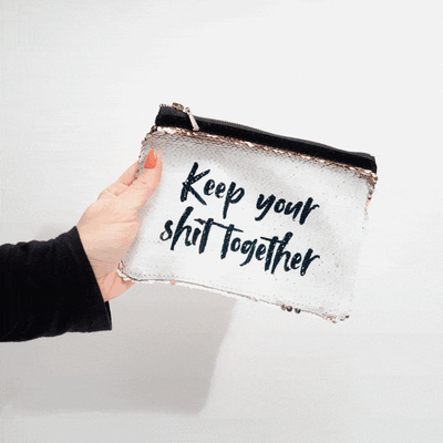 Personalisierbare Pailletten Clutch mit Text Personalisierbare Pailletten Clutch mit Text